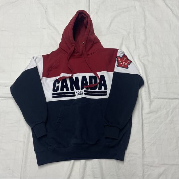 River Wear Canada Hoodie Pullover Mens Size XS Color Red /navy Blue - Picture 2 of 8